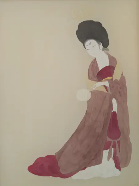 膠彩 臨摹 簪花仕女圖
