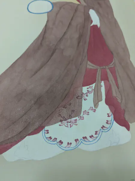 膠彩 臨摹 簪花仕女圖
