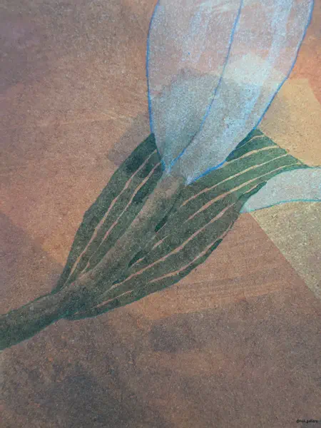 膠彩 血百合