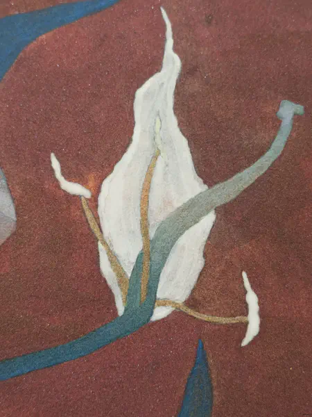 膠彩 血百合